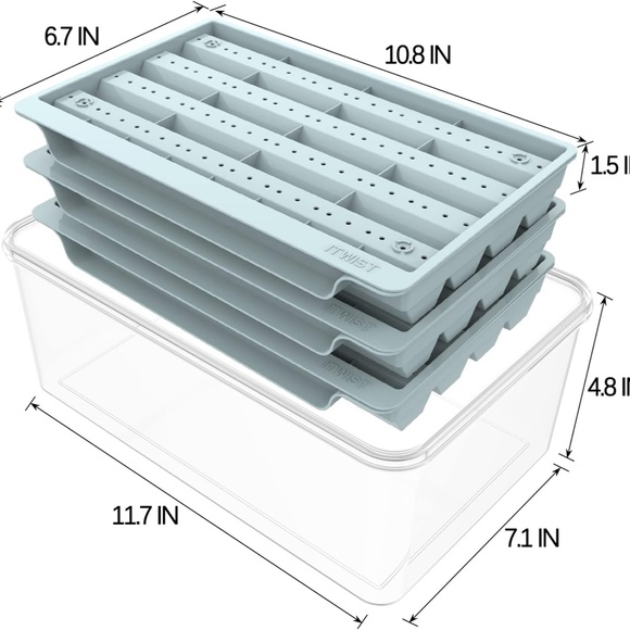 Ice Cube Trays, Hexagon Ice Trays with Lid, 32x3 PCS Ice Trays for Freezer - Picture 2 of 14